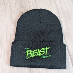 The Beast Unleashed Hat Black Beanie Skull Lime Green Tyler Reddick NASCAR